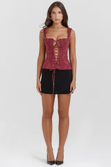 merlot floral corset