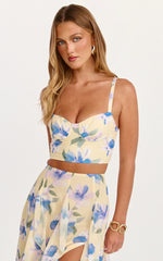Juliette Top - Corset Crop Top in Femme Floral Print