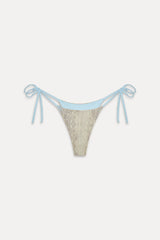 Divine Satin Skimpy Bikini Bottom - Blue Python
