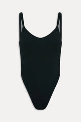 Tasha Ribbed One Piece Swimsuit - Black