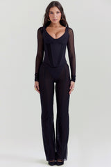 black long sleeve corset