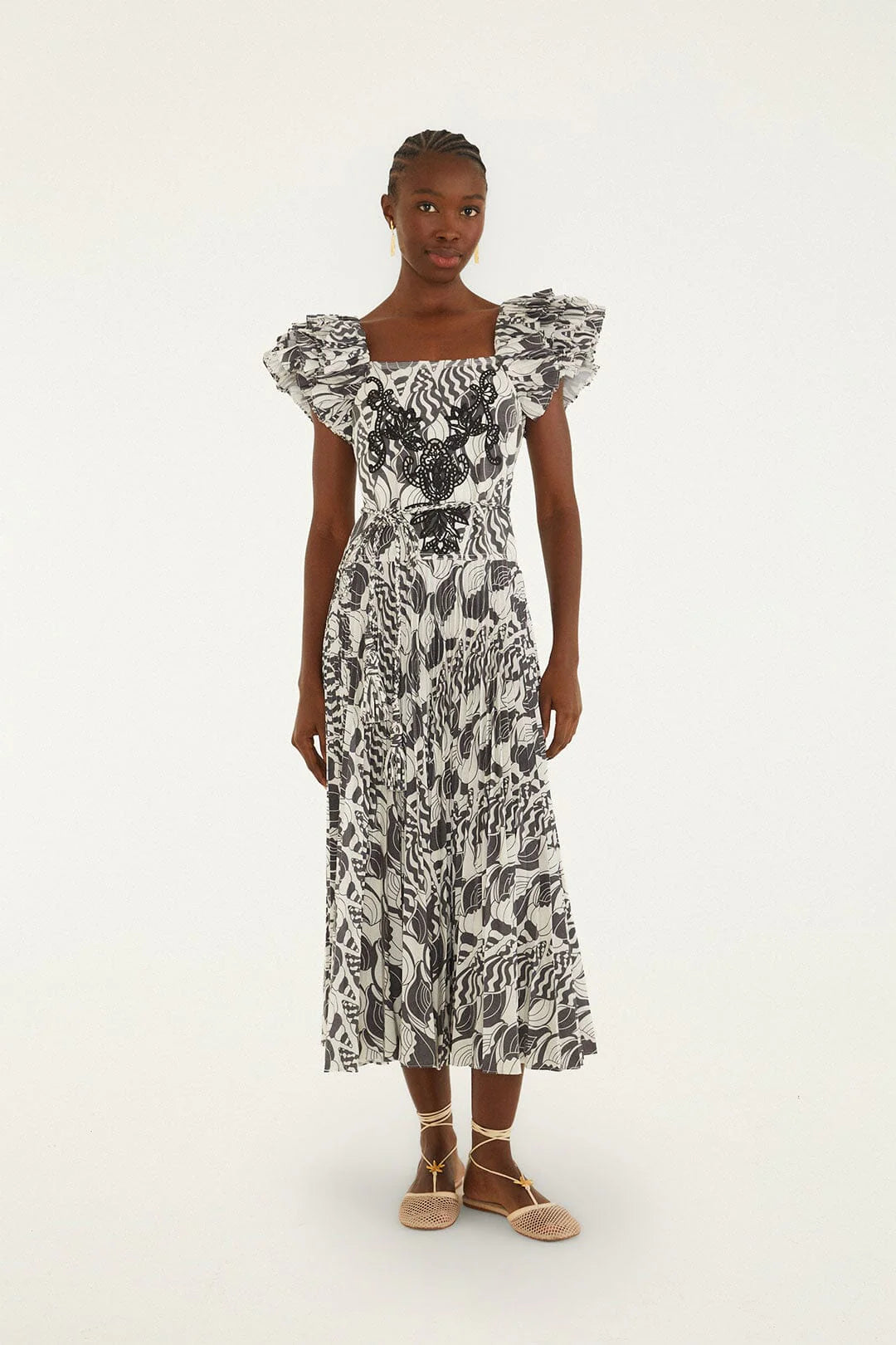 Sand Seashell Serenade Pleated Maxi Dress