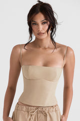 camel structured corset
