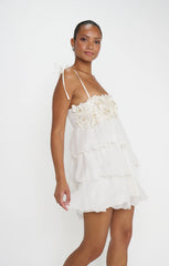 Gabriella Mini Dress ~ White Enchanted Embellishment