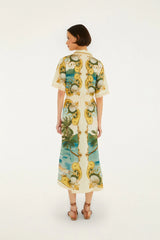 Off-White Royal Sea Collared Midi Dress