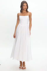 Dulce Scoop Neck Midi Dress White