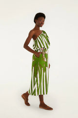 Off-White One-Shoulder Midi Dress