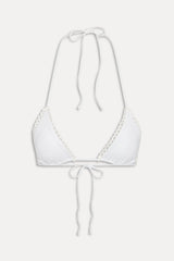x JENNIE Nick Triangle Bikini Top - Ivory Crochet