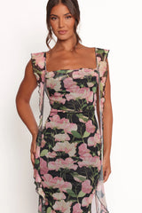 Chiara Maxi Dress - Black Floral