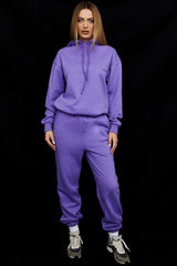 purple cotton fleece-back oversized hoodie