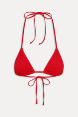 Nick Smocked Triangle Bikini Top - Classic Red