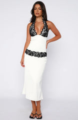 Laced In Love Midi Dress Cream