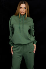 moss cotton fleece-back oversized hoodie