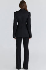 black crepe hourglass blazer jacket