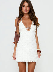 Marita Ring Detail Mini Dress White