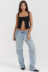black lace trim top