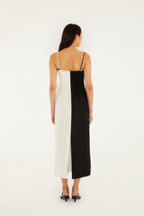 Black And White Embroidered Toucan Sleeveless Maxi Dress