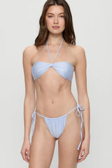 Rumi Satin Bandeau Bikini Top - Frosting