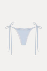 Mackenzie Ruffle String Bikini Bottom - Saltwater Stripe