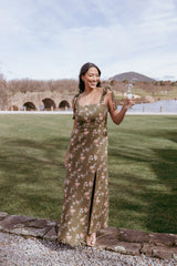 Renita Maxi Dress - Olive Floral