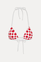 Nick Triangle Halter Bikini Top - Red Dottie