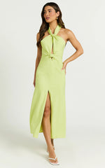 Amalie The Label - Levine Halter Front Cut Out Midi Dress - In Citrus