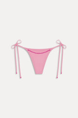 Mackenzie Cheeky Beaded Bikini Bottom - Pastel Pink