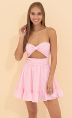 Baby Doll Dress in Polkadot Pink
