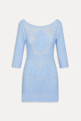 Le Jardin Crochet Mini Dress - Blue Jay