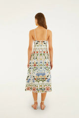 Off-White Stitched Garden Midi Dress