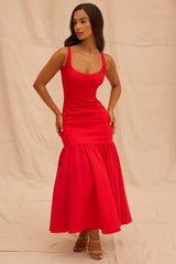 scarlet dropped waist midi dress