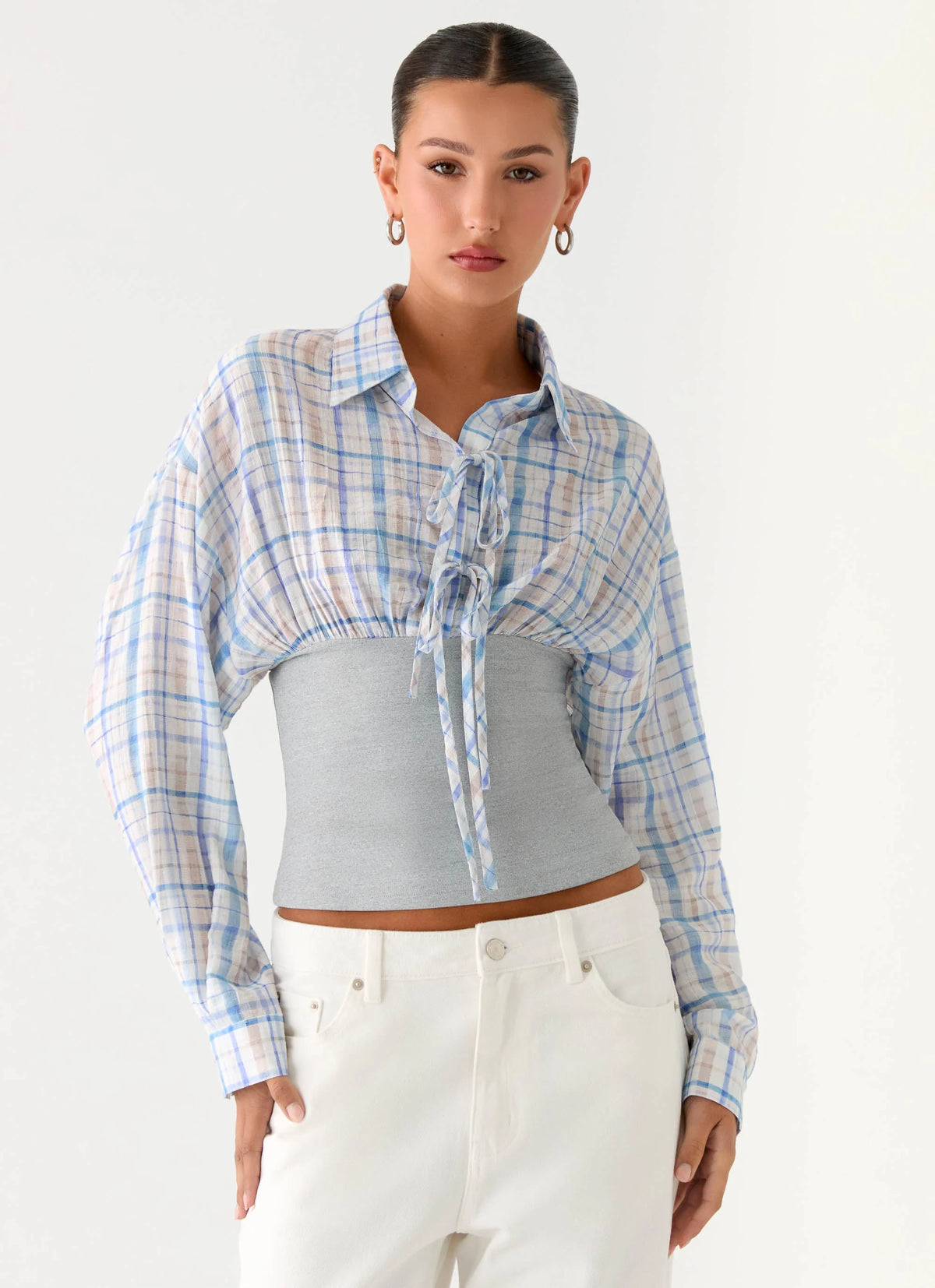 Accelerate Waistband Shirt - Blue Check