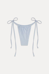 Tia Satin Skimpy Bikini Bottom - Frosting
