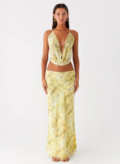 Kylo Low Rise Maxi Skirt - Yellow Tie Dye