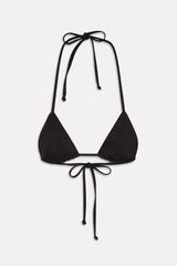 Sky Triangle Halter Bikini Top - Black