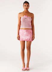 Galia Crochet Top - Pink