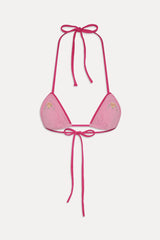 Tide Knit Triangle Bikini Top - Strawberry Lemonade