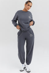 slate fleece back jogging trousers