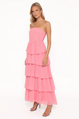 Peachester Strapless Maxi Dress - Coral