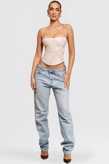 pink floral lace camisole