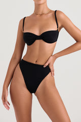 black high waist bikini bottom