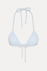 Nick Ruffle Triangle Bikini Top - Saltwater Stripe