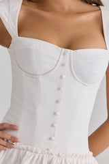 white cotton mini dress