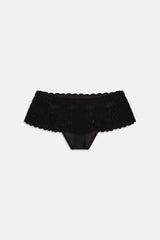 Shelly Crochet Shine Swim Skirt - Black