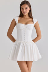 white cotton mini dress