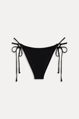 Mackenzie Cheeky Ribbed Bikini Bottom - Black