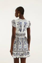 Off-White Flowers Arch Ruffled Mini Dress