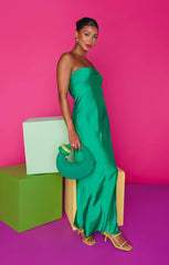 Taylor Tube Dress ~ Clover Green Luxe Satin