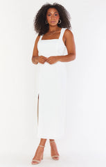 Eden Midi Dress ~ White Stretch