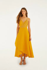 Yellow Bananas Euroflax™ Premium Linen Maxi Wrap Dress